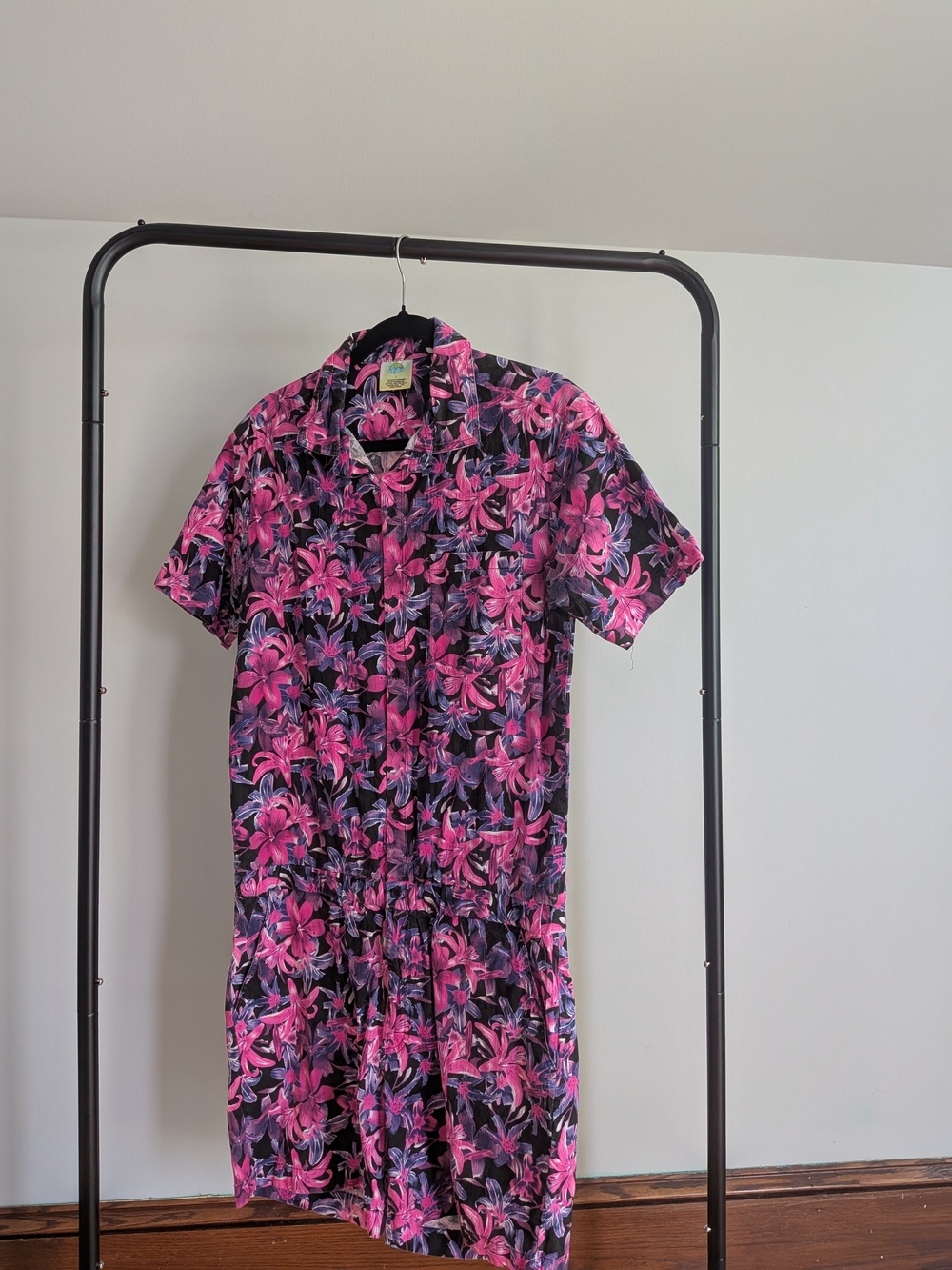 Men's Pink Floral Short-Sleeve Romper
